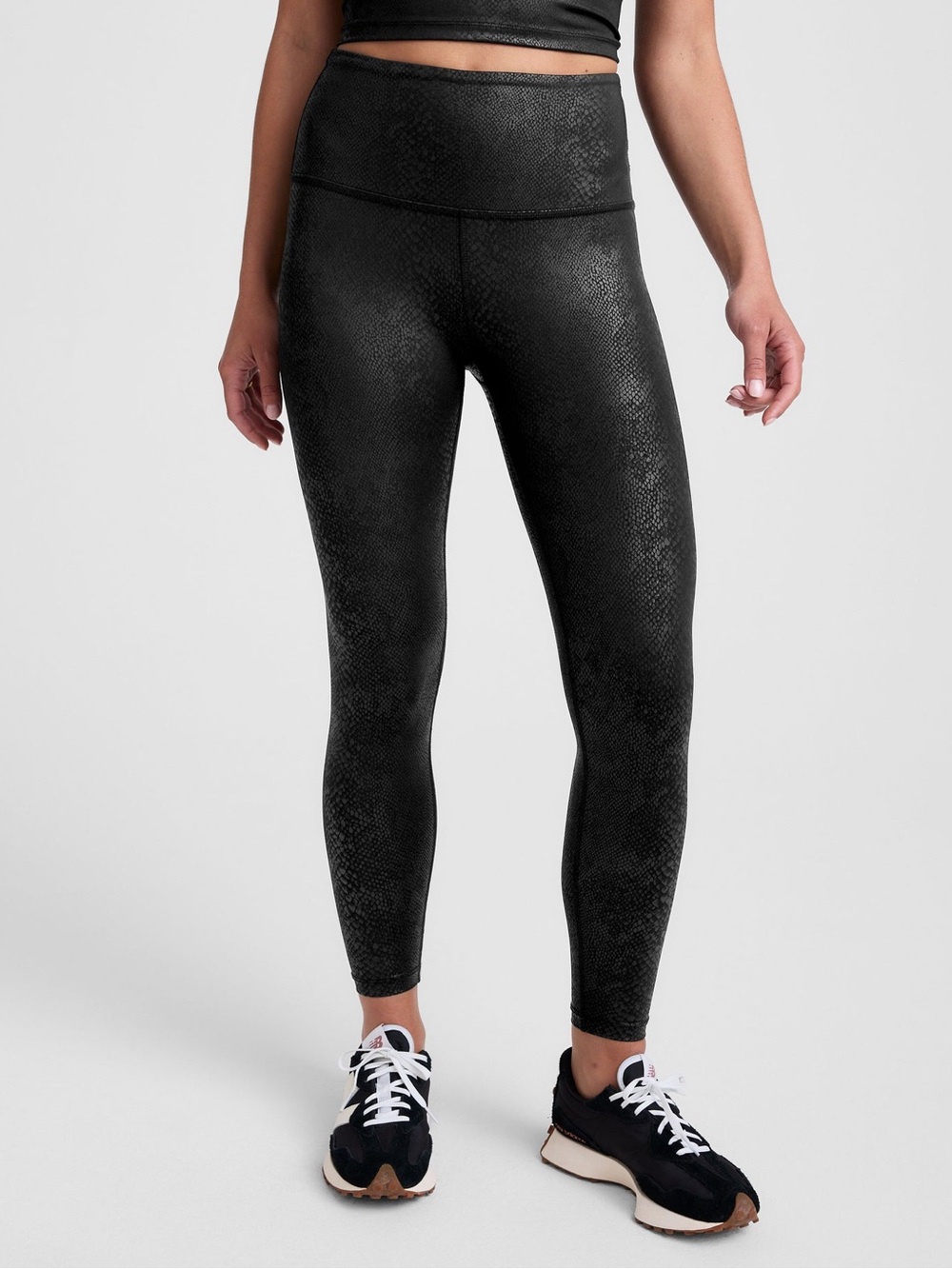 Beyond‎ Yoga PowerShine Viper High Waisted Midi Legging Viper Black Size XL